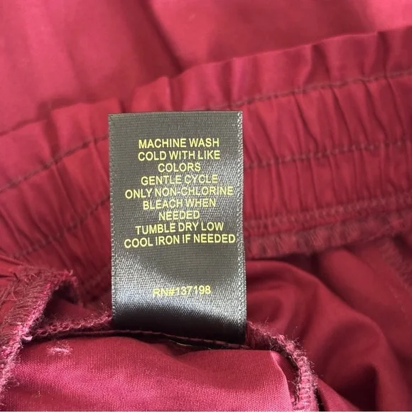 NWOT House of Harlow 1960 Burgundy Maroon Stretchy Waistband Wide-Leg Pants Med - Picture 9 of 9